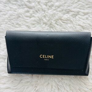 Celine Black Leather Eyeglasses/Sunglasses Case Only